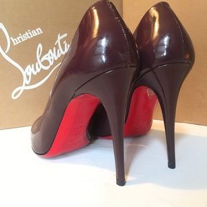 Christian Louboutin Burgundy Heels with Red Soles